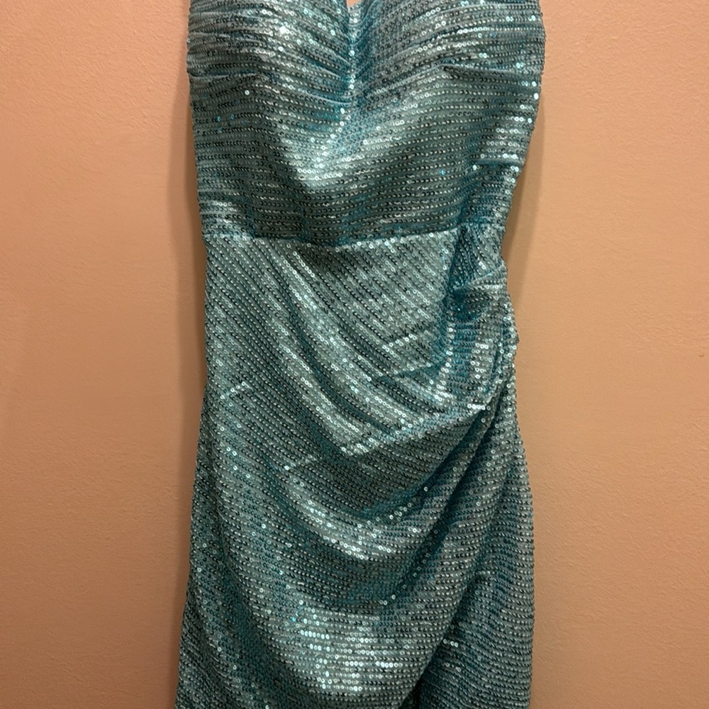 Elegant Blue Sequin Dress